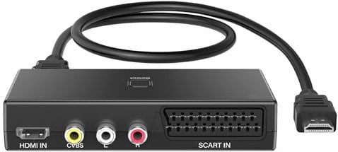 uhddadi scart auf HDMI Konverter, AV auf HDMI Adapter 3 in 1 Ausgang, Unterstützung (RCA + SCART + HDMI Eingang) HDMI Ausgang Unterstützung 4K@30Hz 1080P