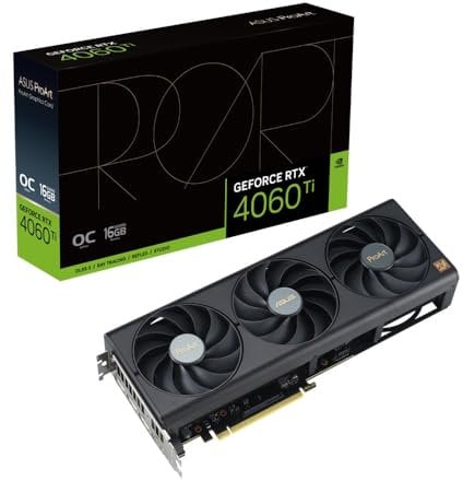 Asus Scheda video NVIDIA ProArt GeForce RTX 4060 Ti OC Edition, 16 GB, GDDR6 / PROART-RTX4060TI-O16G