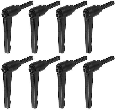 QUARKZMAN 8uds Ajustable Sujeción Palanca Manijas M6 x 20mm Macho Rosca Perno Perillas Giratorio Tornillo Bloqueo Rápida Liberación Trinquete Pulsador Botón Mango, Negro