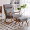YCKEGEW Schaukelstuhl Mit Ottomane Kinderzimmer-Schaukelstuhl Hochlehniger Sessel Massivholz Mid-Century Glider Rocker Mit Gepolstertem Stoffsitz,Moderner Wohnzimmersessel (Color : Gray A)