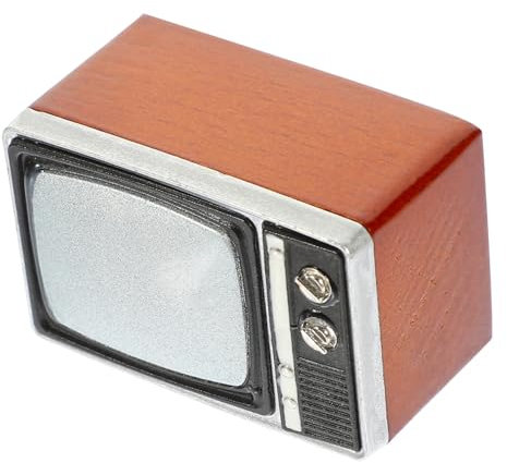 ABOOFAN Modelo De Televisión Retro Mini Decoración De Sala De Estar Mini Muebles De Escritorio Pantalla De Figuras De Muebles En Miniatura Mini Adorno De Casa Madera Televisor Niño Juguete