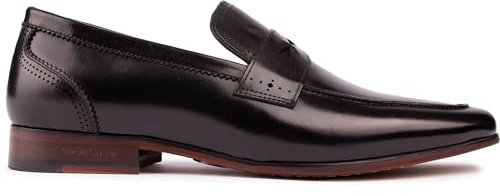Simon Carter Herren Pike Loafer Slipper Schuhe Schwarz 41 EU
