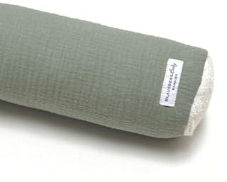 Blausberg Baby - Seitenschläferkissen in 100% Musselin-Baumwolle Nackenrolle Kuschelschlange Stillkissen Zugluftkissen in Salbei (135 cm)