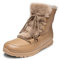 VITAFORM Winterstiefel Damen Gefüttert - Wasserabweisende Winterschuhe Damen - Warme Damen Stiefel Lammfell-Gefüttert für den Winter beige/taupe 40