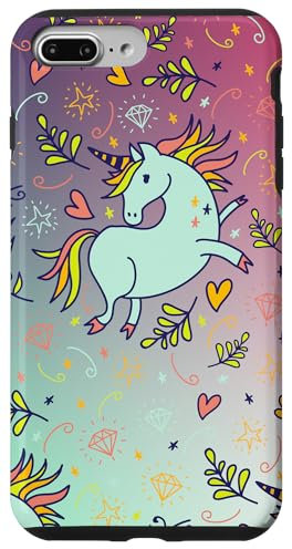 Hülle für iPhone 7 Plus/8 Plus Niedliches, buntes Einhorn.