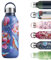 Chilly's Bottle Serie 2 - Botellas térmicas de Acero Inoxidable con gollete Suave y asa - Galaxy Bloom, 500ml