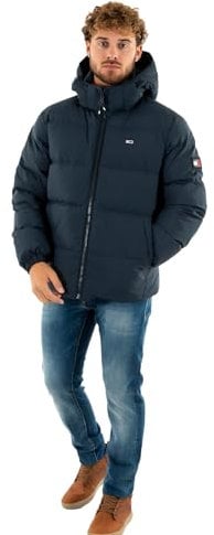 Tommy Jeans Doudoune Homme Essential Down Jacket Chaude, Bleu (Dark Night Navy), L