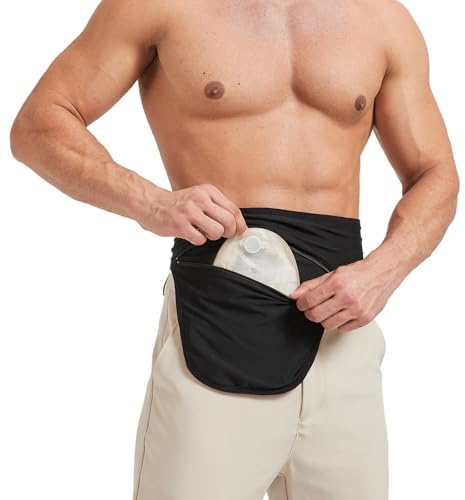 DERAYMI Ceinture de stomie pour homme femme, Cache poche stomie pour colostomie & Ileostomie, ceinture de soutien de colostomie invisible pour hommes et femmes nageant en plein air L