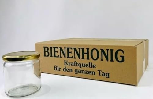 Generic Twist Off Twist Off Rundglas im Karton für 500g Bienenmotiv 12 Stück