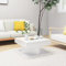 FIRBNUS Beistelltisch mit Stauraum Tisch Wohnzimmer für Couch Side Table Wohnzimmertisch Modern Design Coffee Table Quadratisch Robust Haltbarkeit Hochglanz Weiß Holzwerkstoff Metall
