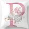 Tillskuch Kissenbezug 45x45 rosa Kissenbezüge Buchstabenfolge Kissenhülle Dekorative Dekokissen Sofakissen Couchkissen Dekokissen Zierkissenbezug Deko Kissenhüllen Wohnzimmer Schlafzimmer (P)
