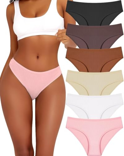 BeReady Pack of 6 Women's Cotton Stretch Briefs Cotton Knickers Comfortable Underwear Breathable Panties Women Multipack