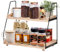 Wooden 2-Tier Coffee and Tea Station Organizer - Countertop Shelf for Kitchen, Home, Office - Caddy for Coffee Accessories Kitchen Countertop Organizer