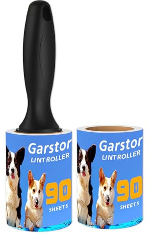 Garstor Lint Roller for Pet Hair, Extra Sticky 180 Sheets Lint Roller, Pet Hair Remover Roller, Lint Brush Roller for Clothes, Couches, Sweater, Furniture, Remove Cat Dog Pet Hair, 1Handle+2Roller