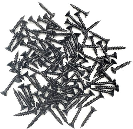 100 PCS Black Wood Screws (5mm x 30mm) Double Countersunk Multi Purpose Organic Woodscrews