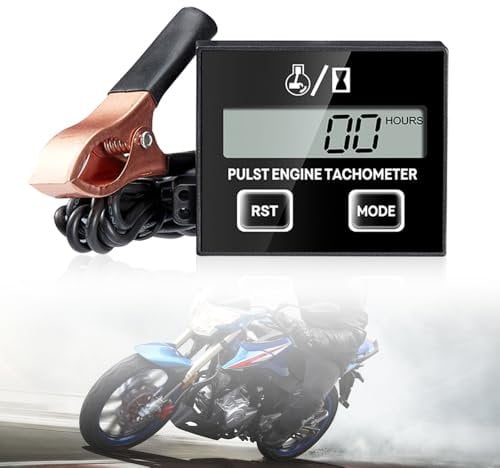 mizikuu Induktiver Drehzahlmesser, Digitaler Drehzahlmesser mit Betriebsstundenzähler Drehzahlmesser Motorsäge für Motorrad Schneefräse Motocross Rasenmäher Generator Kettensäge