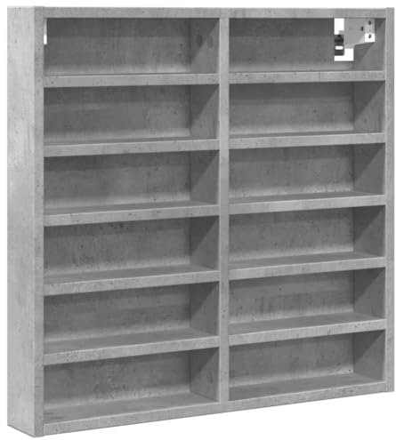 Armoire à vitrine gris béton 60x8,5x58 cm bois d ingénierie