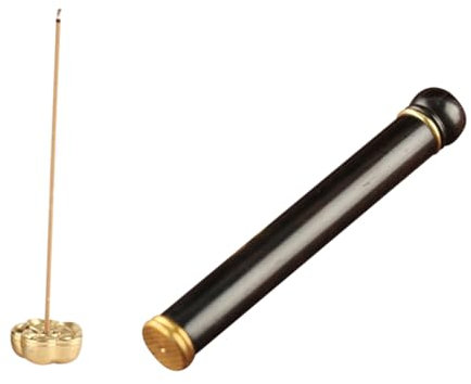 Ciieeo Soporte para Incienso Portátil De Madera y Latón Tubo Delicado para Varillas Naturales Base Decoración Artística para Hogar y Meditación