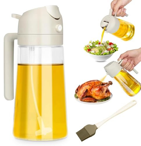 Genérico 2 en 1 Pulverizador Aceite Spray; Rociador para una Cocina Saludable ;Aceitera antigoteo/Spray de Aceite y Vinagre Antigoteo, Ideal para Freidora de Aire, Barbacoa y Ensaladas