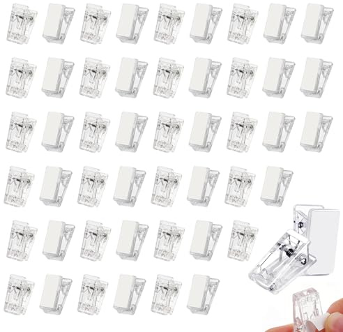 50PCS Tapestry Wall Hanging Clips, Self Adhesive Clips Sticky Clip Plastic Mini Clear Clip for Home Office Photo Document Decorations
