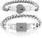TDZTMNDNB Armbänder, 2 x exquisites Liebesherzschloss für Schlüssel, Armbänder, Paare, Armbänder mit Schloss für Schlüssel, Armreifen, Edelstahl-Schmuck für Wo