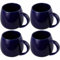 myGrtfam Ceramic Coffee Mugs Set of 4 for Latte Cappuccino Stoneware Cup Ice Cream Hot Chocolate 16oz Round Blue