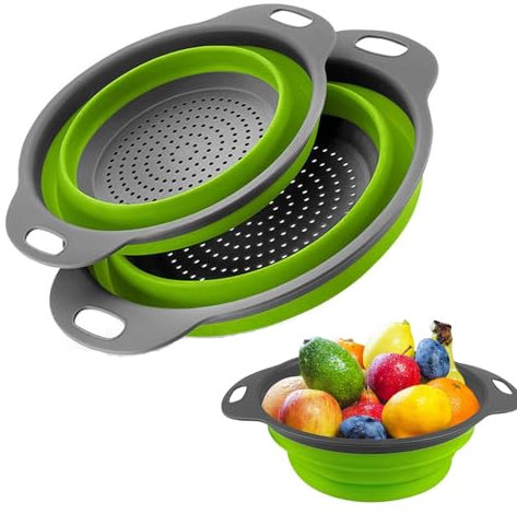 2 Pezzi Scolapasta Pieghevole Setaccio Pieghevole In Silicone Per Pasta Colino In Silicone Cestello Vapore Pasta Verdure Scolapasta In Silicone Colino Per Pasta Retrattile Per Pasta, Frutta, Verdura