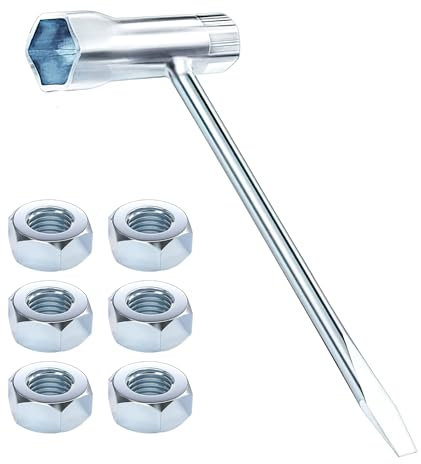 Chiave per Motosega e 6 Dadi a Vite Compatibile con Stihl 017, 018, MS170, MS180, 019, 020, 021, 023, MS230, MS250, 024, 025 - Strumento di Riparazione con Cacciavite 13 × 19 mm, Resistente e Durevole