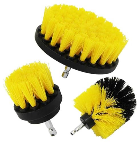Brosse Perceuse, Brosse de Nettoyage Perceuse, Brosse Perceuse Électrique, 3 Pièces Perceuse Nettoyage Kit, Nettoyage Voiture Brosse,pour Jantes Carrelage Tapis Baignoire Cuisine Toilettes Sol