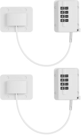 AYESY Cerradura Para Puerta De FrigoríFico 2 Piezas Cerraduras Seguridad Bebes Autoadhesivo Con Codigos Candado Frigorifico De NiñOs Para FrigoríFico, Puerta, Armario Ventana de Seguridad(Blanco)