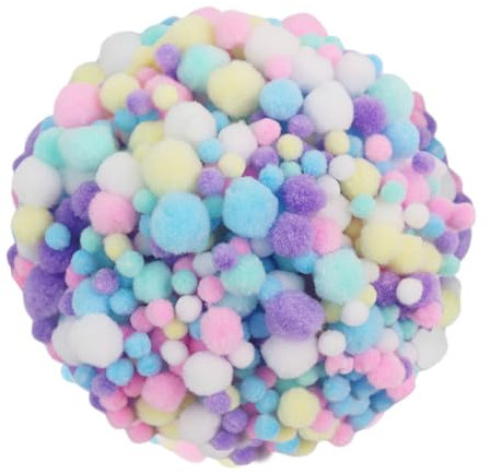 450 Stücke 1cm,1.5cm,2cm Makronen-Pompons,Bunte Pompons zum Basteln,PomPom Set in 6 Farben zum Basteln，Pompoms zum Basteln für Kinder， Flauschige Bastelbälle für DIY, Partydeko,Haarschmuck & Kleidung