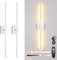 Akku Wandleuchte Innen mit Fernbedienung, 2 Stück, USB aufladbare Wandlampe Touch, 8000mAh Batterie, 3000K-6000K, LED dimmbare Wandleuchte ohne stromanschluss mit Timer, 360° drehbar, Nickel, 100CM