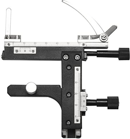 Orolotay Microscope Attachable Mechanical Stage X-Y Moveable Caliper Vernier With Scale