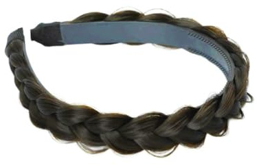 Bande Cheveux Mode Tressée, Bandeau Tressé Postiche Bandeau Coiffure Accessoires Cheveux Marron, Brun-noir