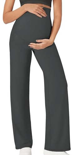 FEOYA Legging Grossesse Femme Jambes Larges Elastique Yoga S-XL | Sport Jogging Elegant Confortable Décontracté Printemps Automne