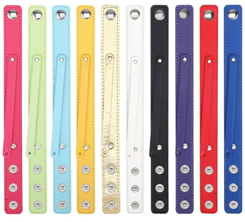 Zerodeko Verstellbares Leeres Armband 10 Stück Packung aus PU Leder