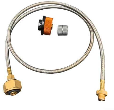 Edelstahl-Propan-Adapterschlauch für Campingkocher, 70 cm Gaszylinder-Anschlussset für Outdoor-Kochen und Grillen