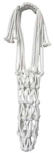 Makramee-Wasserflaschenhalter, 64 cm, Baumwollseilschlinge, Bohemian-Stil, leichte Tragetasche mit Griff, für Reisen