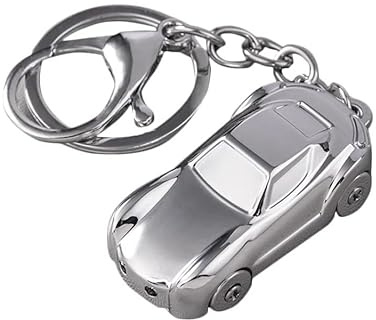 Porte-clés Voiture pour VW Golf 8 MK8 GTI GTE GTD R 2020 2021 2022 2023 2024, Porte-Clés Voiture avec Logo Cadeau Homme Accessoire Voiture de Sport,Silver