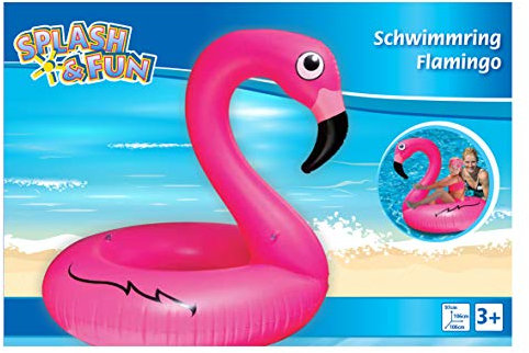 VEDES Großhandel GmbH - Ware 77502912 Splash & Fun Schwimmring Flamingo, 106x106x97cm