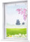 BAILEY JO 1er-Pack Ösenrollo mit U-Haken Floral Raffrollo Transparent Voile Vorhang (BxH 80x140cm, Blumen)