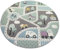 CARPETIA Teppich Kinderzimmer Kinderteppich Straßenteppich Auto blau grün Größe 160 cm Rund