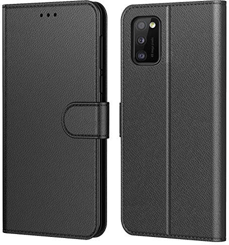 Tenphone Etui Coque pour Samsung Galaxy A41,Plusieurs Couleurs Disponible,Protection Etui Housse Premium en Cuir PU,Fermeture Magnétique pour (Galaxy A41 (6,1 Pouces), Book Noir)