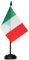 ANLEY Italy - Juego de banderas de escritorio de lujo。 6 x 4 pulgadas。 bandera italiana de escritorio en miniatura con poste sólido de 12 。 colores vivos y resistente a la decoloración