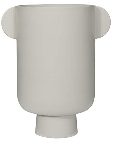 Bloomingville Metallvase mit Griffen, matt, Beige Vase, Eisen