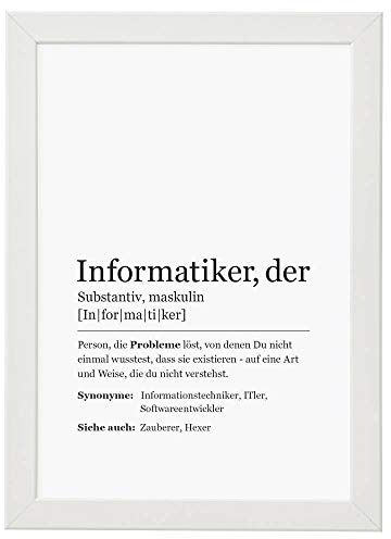 Ritter Mediendesign Bild Kunstdruck im Rahmen Worterklärung Definition Synonym Poster Druck Deko Geschenkidee Din A4 (Definition: Informatiker, Din A4)