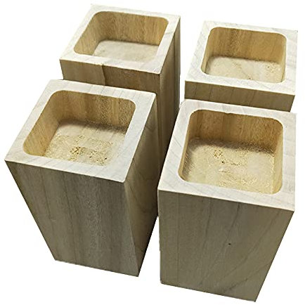 Lève-Meubles en Bois Rehausseurs de Meubles Élévateurs de Meubles Peut Augmenter la Hauteur de 15 cm de lit un Canapé Table Chaise Ensemble de 4 (6x6cm)