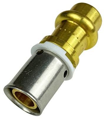 COMAP Raccord passerelle à sertir PER vers Cuivre pour tubes PER - Cuivre 18 - PER 20x1,9 - Raccords PexPress - P7871W1820