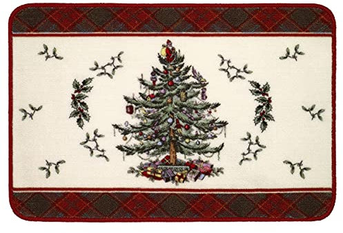 Avanti Linens Spode Badematte, Baumwolle, Badezimmerteppich, Urlaub, Badezimmer, Dekoration, Weihnachtsbaum, Tartan-Kollektion