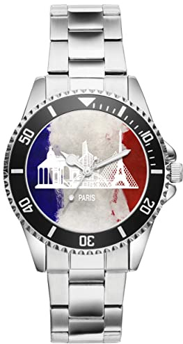 KIESENBERG Herrenuhr Paris France Frankreich Fan Armbanduhr Geschenk Analog Quartz Metallband Uhr 21201